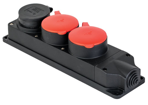 Mete 3x25A. 2 Adet / 1x16A. 1 Adet Kauçuk Üçlü Grup Priz