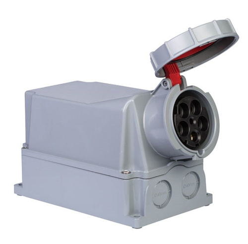 Mete 5X125A. IP67 Duvar Prizi Eğik Gövdeli 3P+N+E