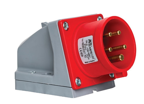 Mete 5X16A. IP44 Duvar Fişi Eğik Gövdeli 3P+N+E