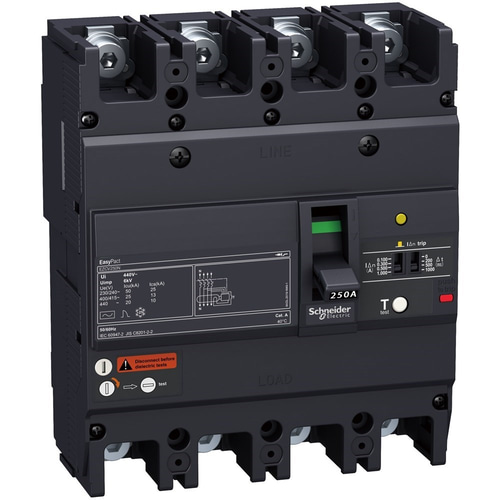 Schneider EZCV250H4125 Kompakt Şalter Easypact Ezcv250H - Tmd - 125 A - 4 Kutup 3D