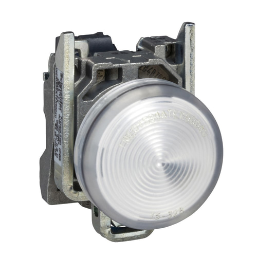 Schneider XB4BV61 <=250V Ba9S Ampul İçin Beyaz Eksiksiz Pilot Işığı Ø22 Düz Lens