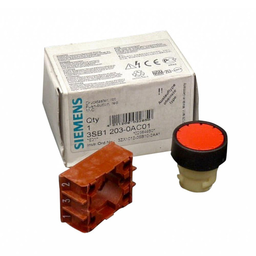 Siemens 3SB1203-0AC01 Buton Komple Kırmızı , Stop 1NA