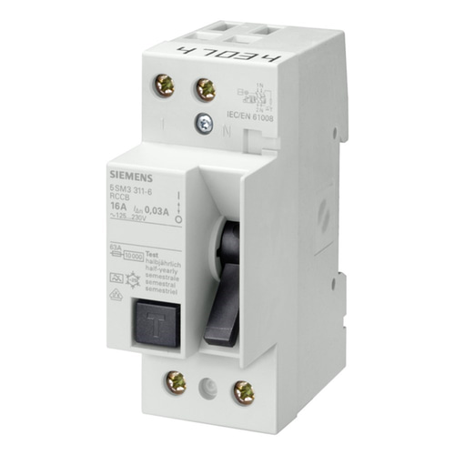 Siemens 5SM1617-0 Hata Akımı Koruma Anahtarı-Fı (Kaçak Akım Koruma Rölesi); 80A; 230V; 300Ma; Monofaze; Faz+Nötr; 55Mm