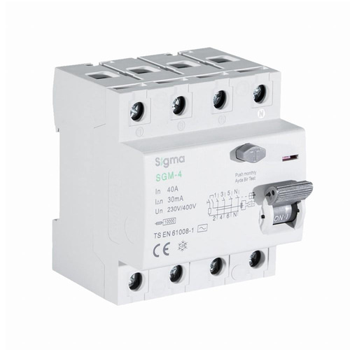 Sigma SGM 4P 300mA 10 kA 100A Kaçak Akım Koruma Rölesi
