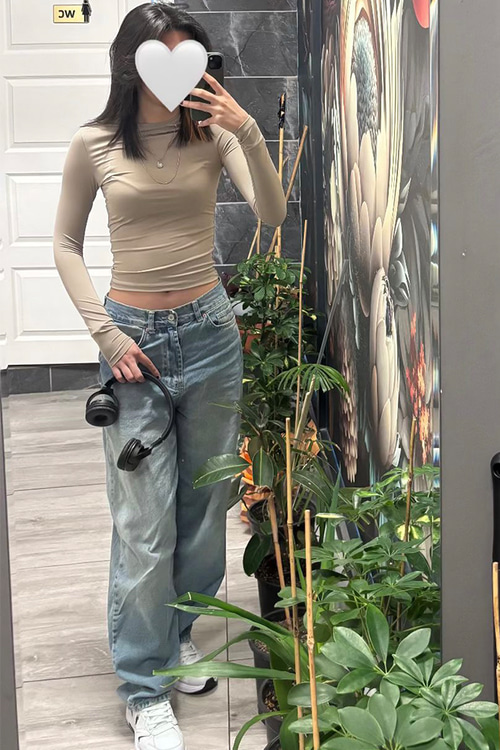 Sizden Gelen Mavi Tint Skater Jean