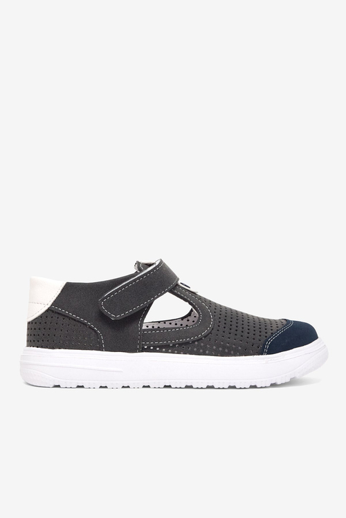 Çoçuk Cırtlı Sandalet Çocuk Unisex Gri Sandalet TBARZ1075