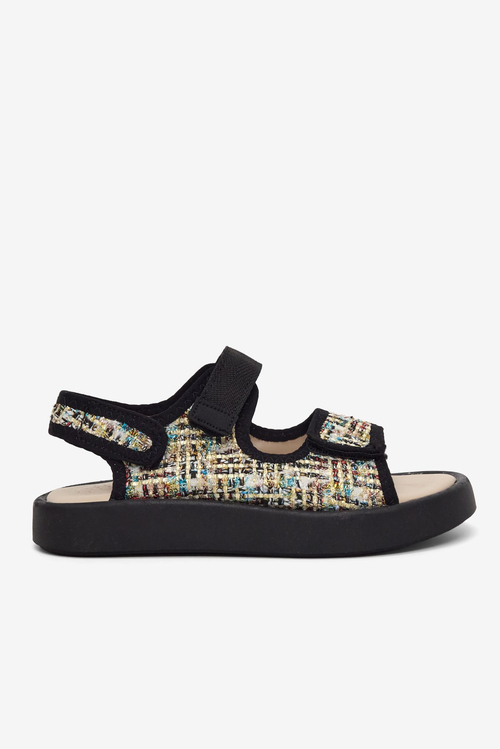 Çoçuk Cırtlı Sandalet Çocuk Unisex Siyah Sandalet TBARZ1040