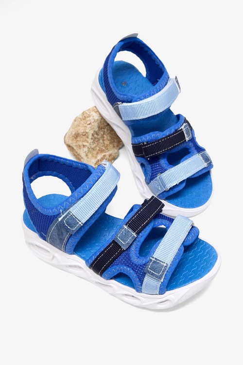 Çocuk Renkli Rahat Kalıp Sandalet Çocuk Unisex Kot Mavi Sandalet TBARZ1030