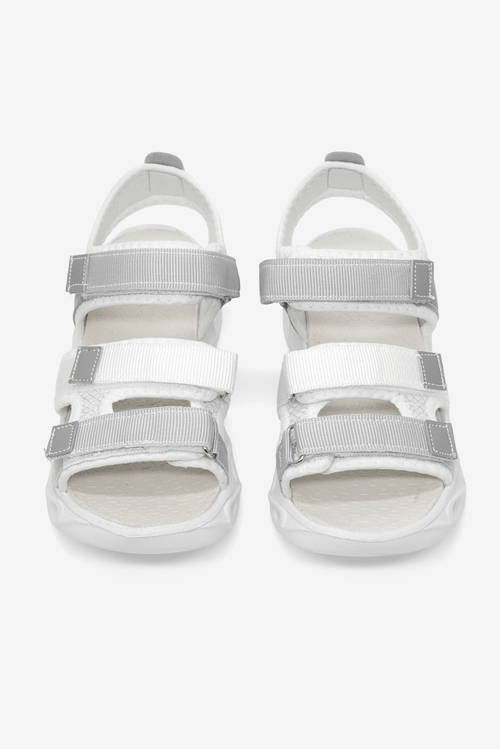 Çoçuk Renkli Rahat Kalıp Sandalet Çocuk Unisex Beyaz Gri Sandalet TBARZ1030