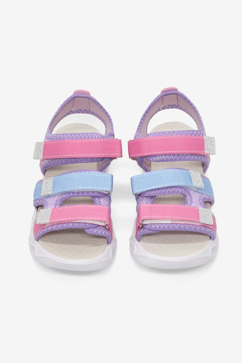 Çoçuk Renkli Rahat Kalıp Sandalet Çocuk Unisex Lila Gökkuşağı Sandalet TBARZ1030