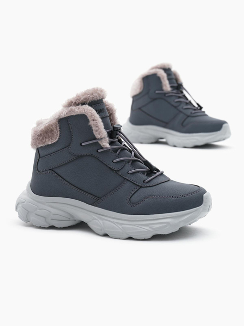 Faylon Taban İçi Kürklü Lastik Bağcıklı Çocuk Unisex Füme Bot TBALS020