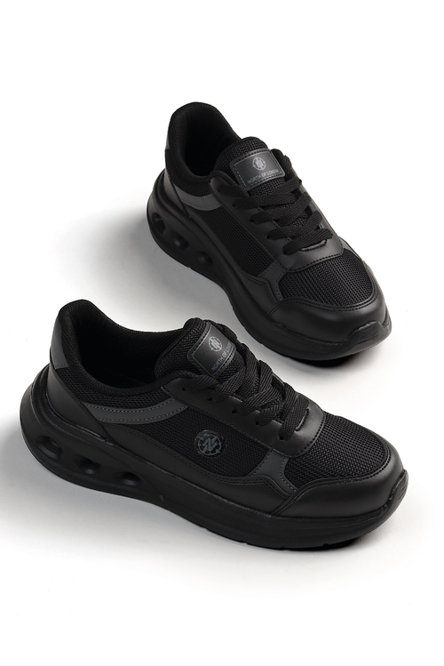 Faylon Taban Rahat Bağcıklı Sneaker Kadın Siyah Füme Sneaker TBTYLDZ020