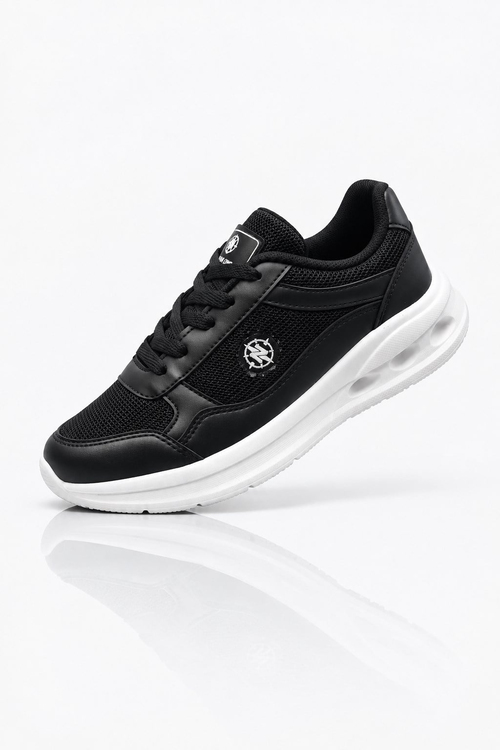 Faylon Taban Rahat Bağcıklı Sneaker Kadın Siyah Beyaz Sneaker TBTYLDZ020