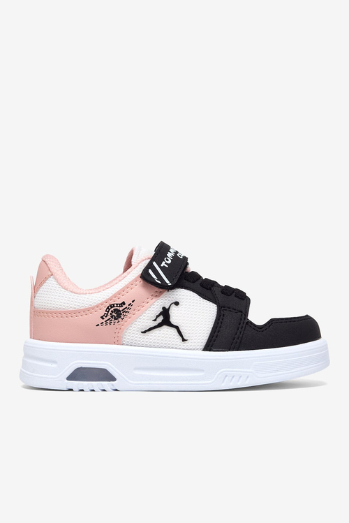 Kauçuk Taban Cırtlı Işıklı Sneaker Çocuk Unisex Siyah Pudra Sneaker TBDLT510