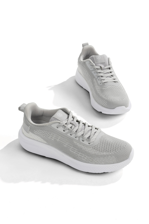 Nefes Alabilen Bağcıklı Sneaker Erkek Gri Sneaker TBPDR