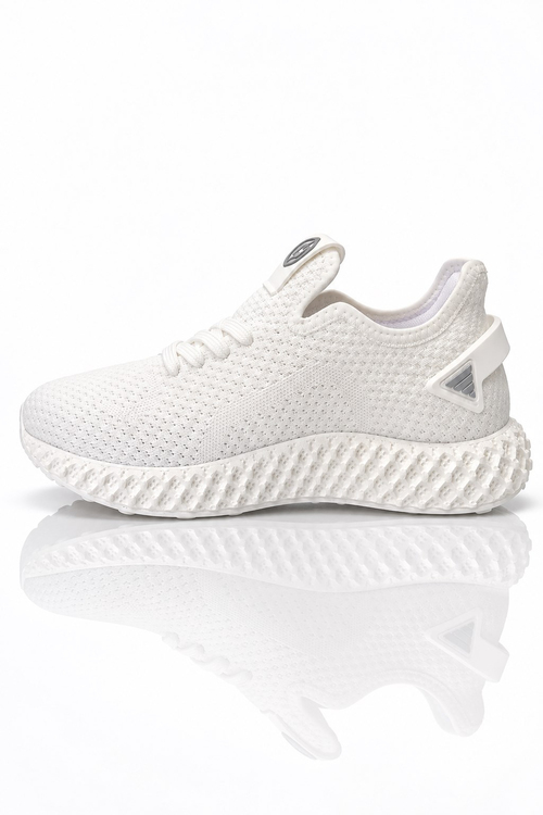 Örgü File Detaylı Bağcıklı Sneaker Unisex Beyaz Sneaker TBNEST