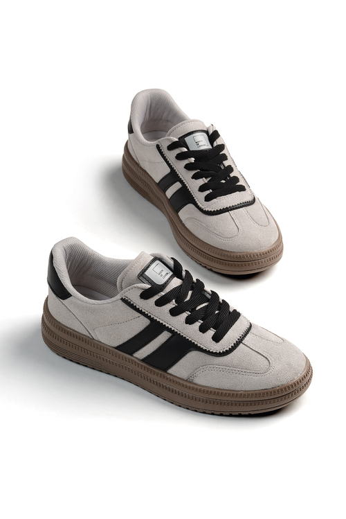 Rahat Kalıp Kaymaz Taban Sneaker Kadın Buz Siyah Sneaker TBTYLDZ010