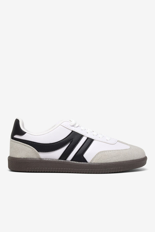 Rahat Kalıp Nefes Alabilen Sneaker Kadın Beyaz Siyah Sneaker TBHTC020