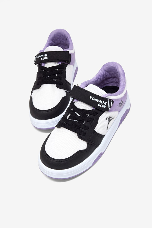 Rahat Kalıp Ortopedik Cırtlı Sneaker Çocuk Unisex Siyah Lila Sneaker TBDLT509