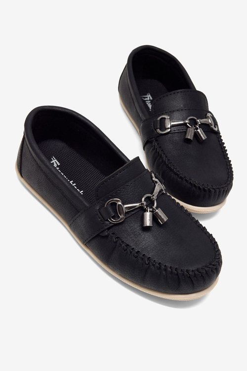 Rahat Kalıp Termo Taban Tokalı Loafer Erkek Çocuk Siyah Loafer TBAYZ020