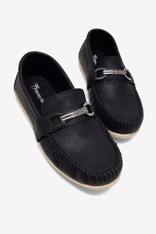 Termo Taban Metal Tokalı Loafer Erkek Çocuk Siyah Loafer TBAYZ025