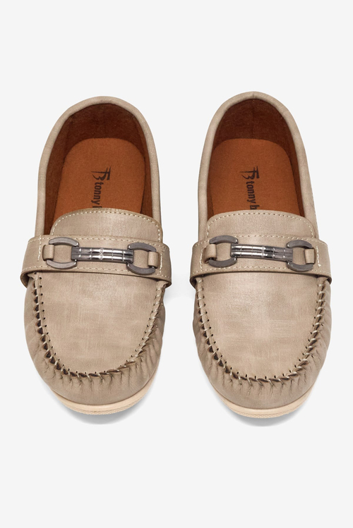 Termo Taban Metal Tokalı Loafer Erkek Çocuk Bej Loafer TBAYZ025