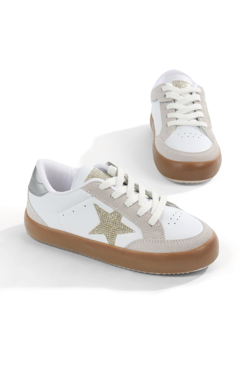 Termo Taban Rahat Kalıp Bağcıklı Sneaker Kadın Beyaz Sarı Sneaker TBZER090