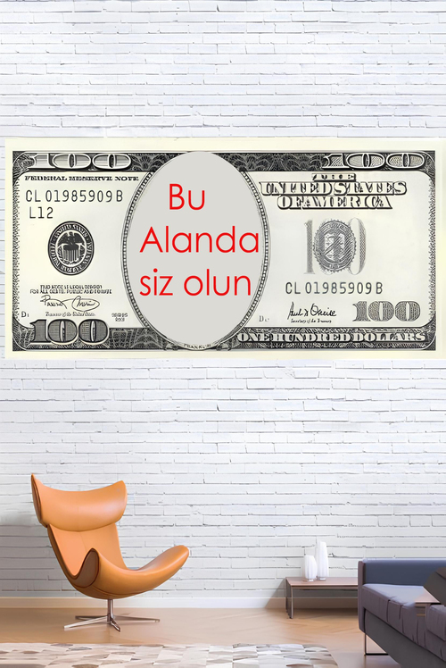 KALİTELİ KUMAŞ ÜZERİNE KİŞİYE ÖZEL DOLAR TASARIMI 
