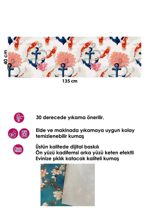 Tasarım Runner ve 4 lü Kırlent Kılıfı Takımı