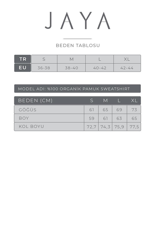 %100 Organik Pamuk Sweatshirt / Mavi