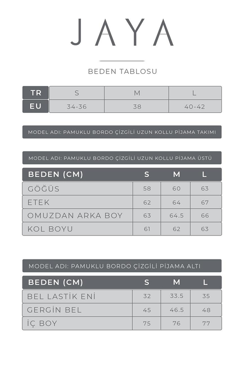 %100 Pamuklu Çizgili Gömlek Pijama Takımı / Bordo