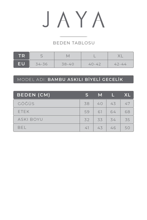 Bambu Askılı Biyeli Gecelik / Siyah