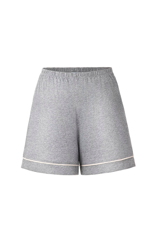Bambu Şortlu Pijama Takımı / Gri Melanj