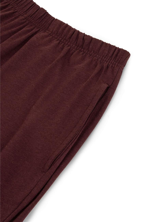 Bambu Uzun Kollu Pijama Takımı / Bordo