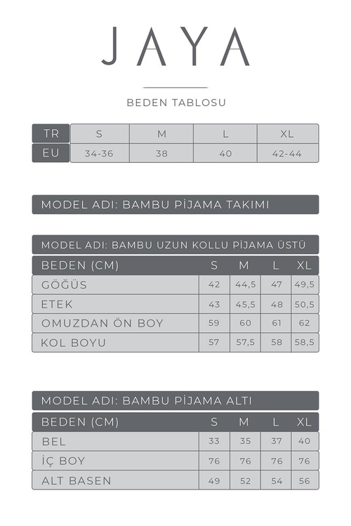 Bambu Uzun Kollu Pijama Takımı / Bordo