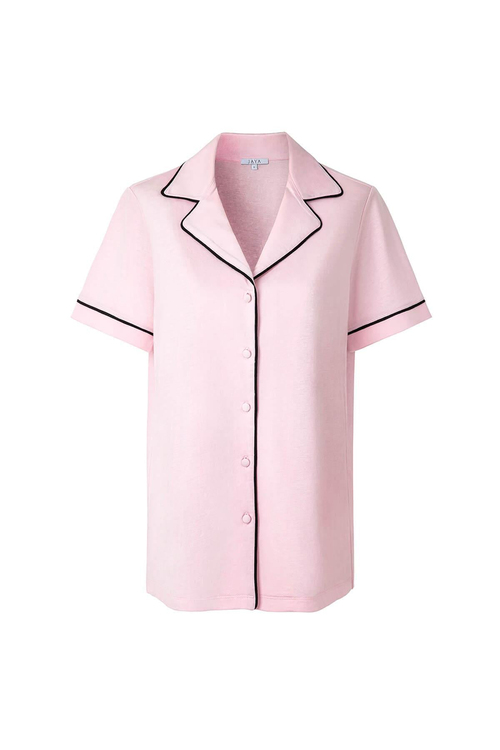 Modal Biyeli Şortlu Pijama Takımı / Pembe