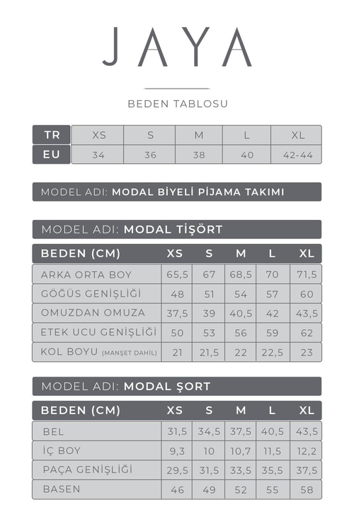 Modal Biyeli Şortlu Pijama Takımı / Siyah 