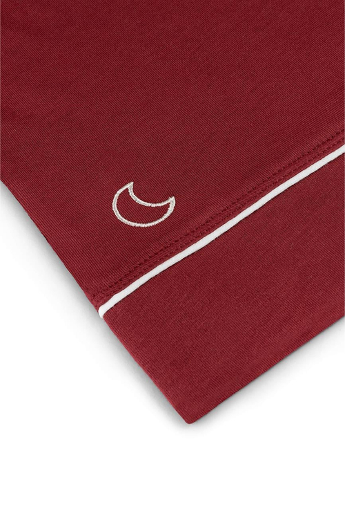 Modal Biyeli Uzun Kollu Pijama Takımı / Vişne