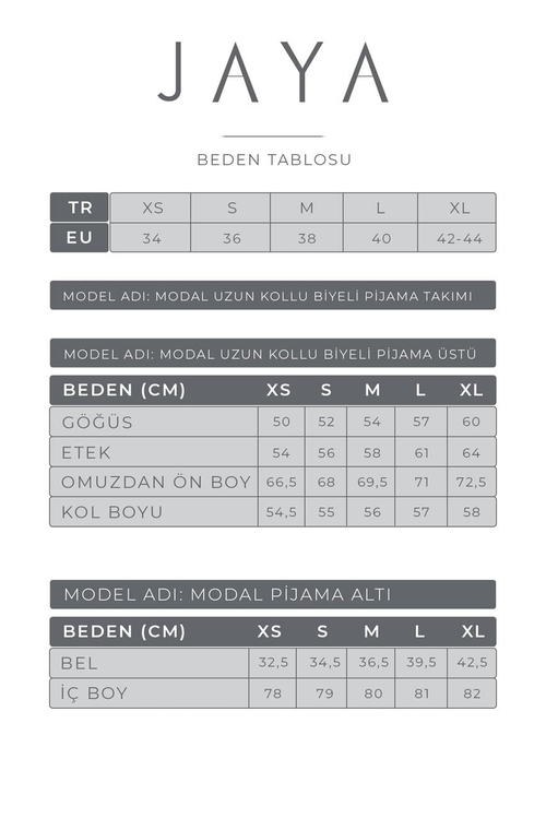 Modal Biyeli Uzun Kollu Pijama Takımı / Siyah
