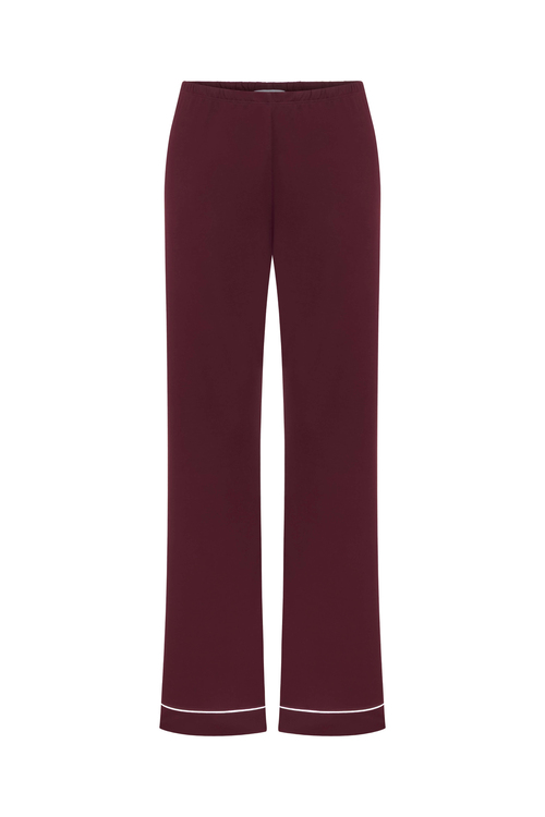 Modal Biyeli Uzun Kollu Pijama Takımı / Bordo