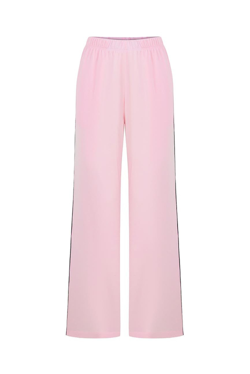 Modal Biyeli Uzun Kollu Pijama Takımı / Pembe