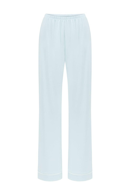 Modal Biyeli Uzun Kollu Pijama Takımı / Buz Mavisi