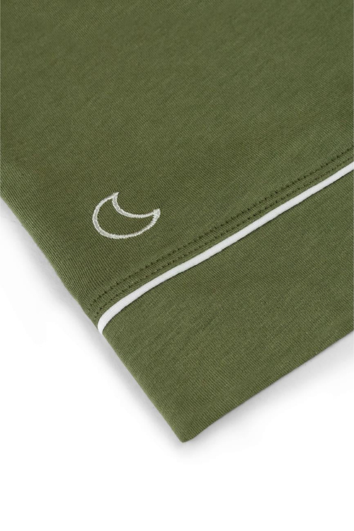 Modal Biyeli Uzun Kollu Pijama Takımı / Haki Yeşili