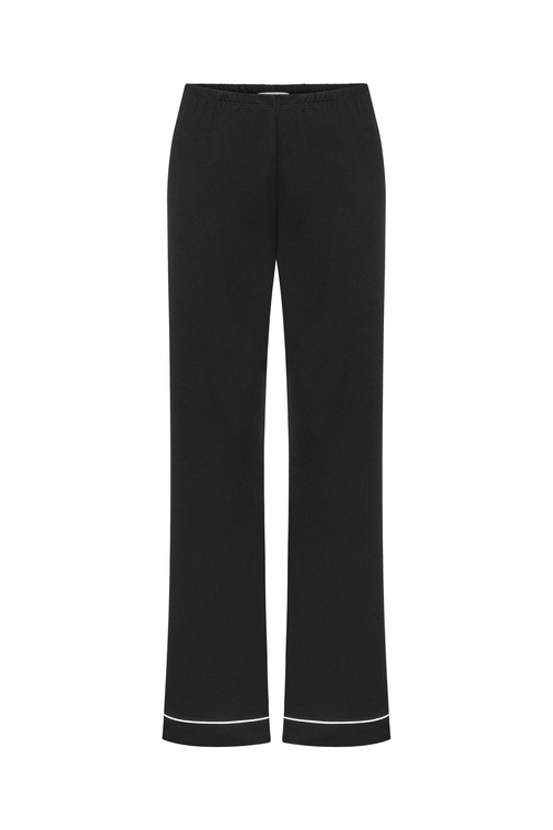 Modal Biyeli Uzun Kollu Pijama Takımı / Siyah 