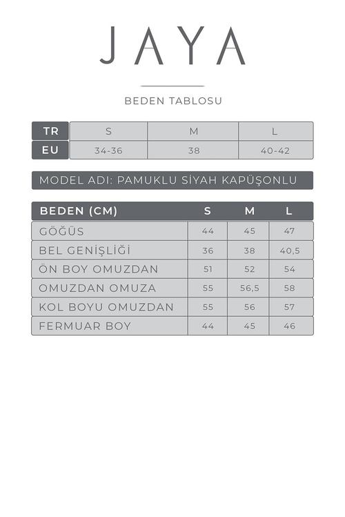 Pamuklu Kapüşonlu Eşofman Üstü / Siyah