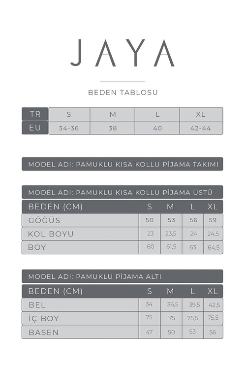 Pamuklu Kısa Kollu Pijama Takımı / Sarı | Jaya