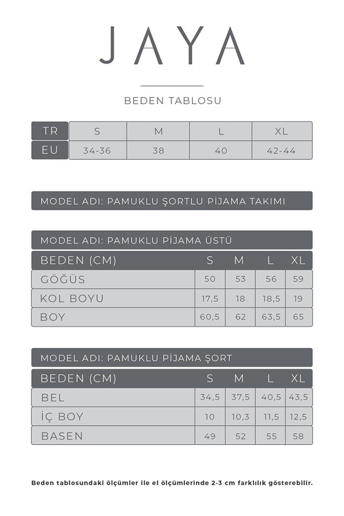 Pamuklu V Yaka Kısa Şortlu Pijama Takımı / Mercan  | JAYA