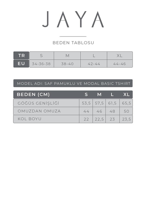 Saf Pamuklu ve Modal Basic Tişört / Siyah