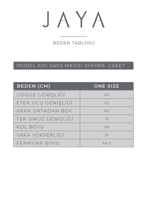 Sherpa Fermuarlı Ceket / Saks Mavisi