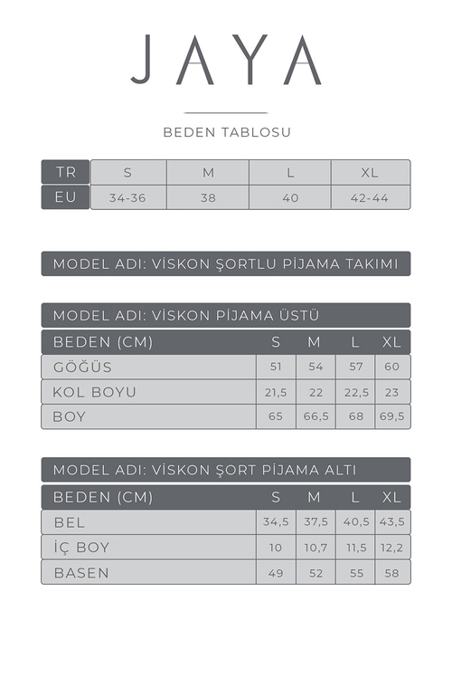 Viskon Biyeli Kısa Şortlu Pijama Takımı / Sarı | Jaya